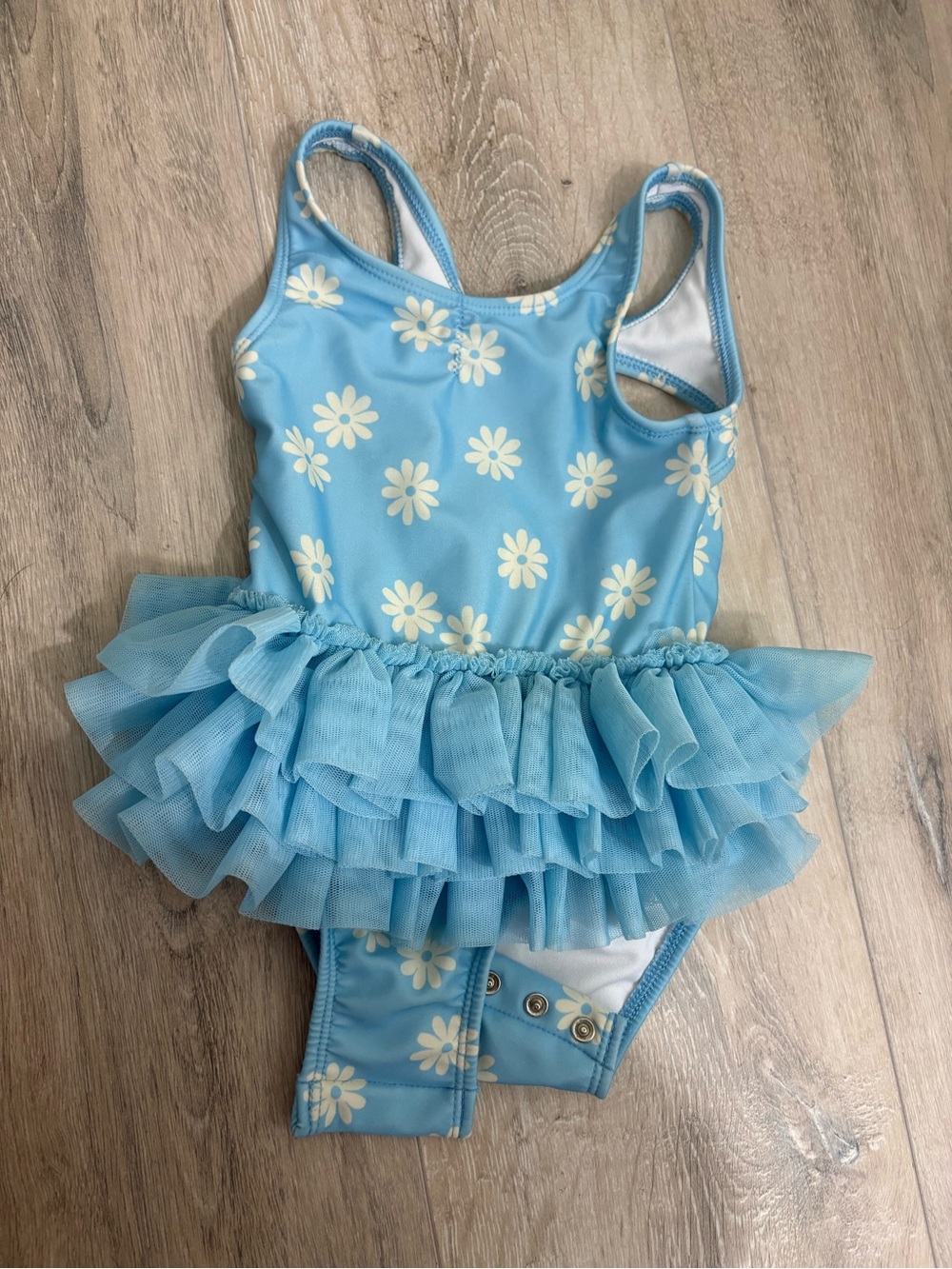 Cat & Jack Light Blue Daisy Tutu Swimsuit